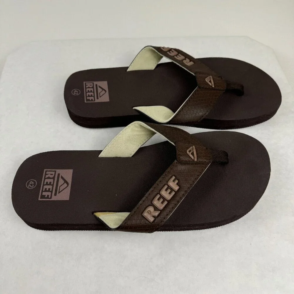 Reef Mens Brown Flip Flops Size 9 EU 42 Casual Thong-Style Beachwear Sandals